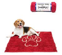 Dog Gone Smart Dirty Dog Microfiber Doormat, Super Absorbent Machine Washable with Non-Slip Backing, Medium, Maroon