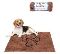 Dog Gone Smart Dirty Dog Microfiber Doormat, Super Absorbent Machine Washable with Non-Slip Backing, Medium, Brown