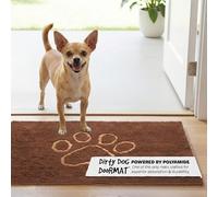 Dog Gone Smart Dirty Dog Microfiber Doormat, Super Absorbent, Machine Washable with Non-Slip Backing, Small, Mocha Brown