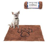 Dog Gone Smart Dirty Dog Microfiber Doormat, Super Absorbent, Machine Washable with Non-Slip Backing, Small, Brown
