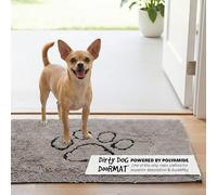 Dog Gone Smart Dirty Dog Microfiber Doormat, Super Absorbent, Machine Washable with Non-Slip Backing, Small, Grey