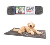 Dog Gone Smart Dirty Dog Microfiber Doormat, Super Absorbent Machine Washable with Non-Slip Backing, XL, Cool Grey