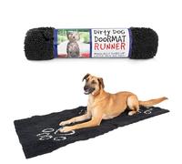 Dog Gone Smart Dirty Dog Microfiber Doormat, Super Absorbent Machine Washable with Non-Slip Backing, XL, Black Hue