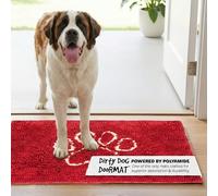 Dog Gone Smart Dirty Dog Microfiber Doormat, Super Absorbent Machine Washable with Non-Slip Backing, XL, Maroon