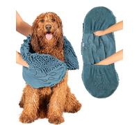 Dog Gone Smart The Dirty Dog Shammy - Fast Drying Plush Shammy Towel with Dual Hand Pockets and Elastic - Super Absorbent Polyamide Microfiber & Machine Washable - Pacific Blue, X-Large