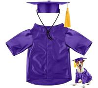 Dog Graduation Cap and Gown with Tassel - Pet Graduation Costume Adjustable Puppy Outfit Academic Hat Formal Gowns for Small Dogs Cats Ceremony Party Photo Shoot (Purple,S)