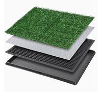 Dog Grass Pad Dog Toilet Potty Pee with Tray Artificial Grass Pet Potty Training Pad Reusable Indoor Dog Litter Tray 16x20inch for Puppies Small Dogs Balcony Apartment Flat Home,Washable,Less Odor