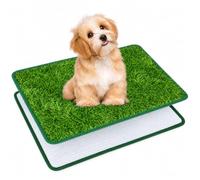 Dog Grass Pee Pad, 70 × 46cm Artificial Grass Outdoor Dog Toilet, Artificial Gras Turf for Dogs 2-in-1 Artificial Grass & Reusable Puppy Pad Set for Dog Potty Training Indoor Outdoor Floor Protection