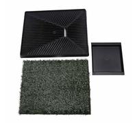 Dog Grass Potty Tray | Large Capacity Reusable Odor Managing Puppy Training Mat | Artificial Grass Pee Mat for Indoor/Outdoor Use | Sturdy PE Material with Drawer Design (Small Size)