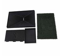 Dog Grass Potty Tray | Large Capacity Reusable Odor Managing Puppy Training Mat | Artificial Grass Pee Mat for Indoor/Outdoor Use | Sturdy PE Material with Drawer Design (Large Size with Baffle)