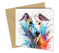 Dog Greeting Cards, Various Dogs, Watercolour & Pen, Ideal for Birthdays from the Dog, Anniveraries, Get Well Cards, Good Luck Card, Fathers Day, Mothers Day (#405 Whippet)