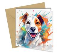 Dog Greeting Cards, Various Dogs, Watercolour & Pen, Ideal for Birthdays from the Dog, Anniveraries, Get Well Cards, Good Luck Card, Fathers Day, Mothers Day (#392 Jack Russell)