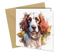 Dog Greeting Cards, Various Dogs, Watercolour & Pen, Ideal for Birthdays from the Dog, Anniveraries, Get Well Cards, Good Luck Card, Fathers Day, Mothers Day (#395 English Springer Spaniel)