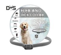 (Dog, grey) Pet Flea Collar Adjustable Flea And Tick Collar for Cats Dogs 8 Months Long Term Protection Natural Pet Tick Collar