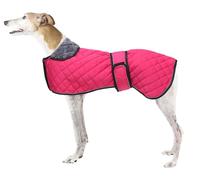 Dog Greyhound Waterproof Coat,Whippet Lurcher Coat,Dog Winter Jacket with Fleece Lining,Adjustable Outdoor Pet Apparel for Medium or Large Breed -Pink-S