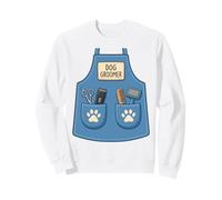 Dog Groomer Cute Pet Lover Apron Costume Paw Sweatshirt
