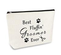 Dog Groomer Gift Makeup Bag Grooming Gifts Cosmetic Bag Pet Dogs Groom Stylist Gift Christmas Thanksgiving Day Birthday Gifts for Dog Groomer Hairdresser Travel Toiletry Pouch