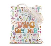 Dog Groomer Inspire Tote Bag Dog Grooming Handbag Pet Salon Stylist Merch Shoulder Bag Thank You Gift (DOGGROOMER T)
