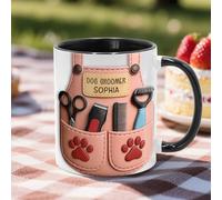 Dog Groomer Mug,Dog Groomer Scissors and Paw Prints Mug,Personalized Pet Grooming Coffee Cup,Custom Drinking M-UG for D-ogs G-Roomer Professional, D-og Lovers M-UG Gifts, Pet Care Appreciation Gifts