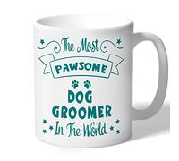 Dog Groomer Mug - Pawsome - Dog Groomer Gifts (Teal Print)