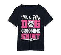 Dog Groomer Novelty This is My Dog Grooming T-Shirt, Women's Plus, Black, 5X