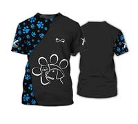 Dog Groomer Salon Pet Store Work Uniforms 3D Printed Men/Women T-Shirts Unisex Animals Grooming Workwear Round Neck Short Sleeve Pullover Tops(No Zipper/Buttons)