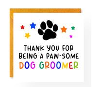 Dog Groomer Thank You Card, Paw-some Dog Groomer, From Dog, Thank You Card from Dog