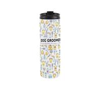 Dog Groomer Travel Mug - Novelty Pet Groomer Gift - Reusable Stainless Steel Vacuum-Sealed Double-Walled Hot/Cold Drinks Travel Flask 500ml (16 fl oz)