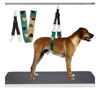 Dog Grooming Arm Accessories - Dogs Grooming Loops Belly Straps with Adjustable Connector 2'' Wide Heart Pattern Nylon Pet Bath Support Stand Small Mudium Large Pets Restraint Noose Loop