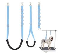 Dog Grooming Belly Strap - 3PCS Grooming Restraint Set Adjustable Belly Band Loops Strap with Padded Support & Loop Extension Straps Pet Grooming Harness Kit for Dogs (Sky Blue)