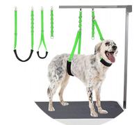 Dog Grooming Belly Strap - 3PCS Grooming Restraint Set Adjustable Belly Band Loops Strap with Padded Support & Loop Extension Straps Pet Grooming Harness Kit for Dogs (Green)