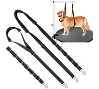 Dog Grooming Belly Strap - Dog Grooming Loops for Table Arm Extender with Clamp Extension Loop Bathing Restraint Leash No Sit Haunch Holder for Small & Medium Dogs Hair Cutting Washing (Black)