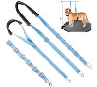 Dog Grooming Belly Strap - Dog Grooming Table Arm Extender with Clamp Extension Loop Bathing Restraint Leash No Sit Haunch Holder for Small & Medium Dog Hair Cutting Washing