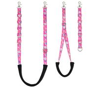 Dog Grooming Belly Straps - Adjustable Grooming Loops with Cute Paw & Bone Pattern Pet Grooming Belly Support Band Table Accessories for Small Medium Large Dogs(Pink)