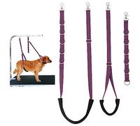 Dog Grooming Belly Straps Belly Band & Loop Extension Set - Adjustable & Comfortable Grooming Tools for Pet Grooming Tables Arms and All Dog Breeds (Purple)