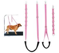 Dog Grooming Belly Straps Pink Pet Grooming Supplies 3 Sets Professional Dogs Belly Band Pet Dogs Groomer Extension Strap Table Arm Loop Extender for Small Medium Large Pets (Pink)