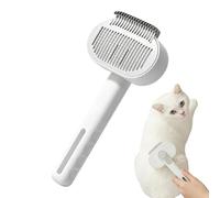 Dog Grooming Brush Comfort Grip Self-Cleaning Undercoat Rake | Dog Hair Brush Cat Comb for Long Short Thick Thin Kitten Puppy Medium Large Removal Dematting Bathing