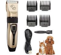 Dog Grooming Clipper Kit, Low Noise, Electric Quiet, Rechargeable, Cordless, Pet Hair Thick Coats Clippers Trimmers Set, Suitable for Dogs, Cats, and Other Pets (Clipper set only)