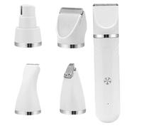 Dog Grooming Clippers, 4-in-1 Cordless Pet Grooming Kit, Low Noise Dog Hair Trimmer, 1.3x5.9 Rechargeable Paw Trimmer for Small Large Dogs Cats White