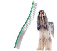 Dog Grooming Comb, Dog Combs for Grooming Mats, Curved Comb for Pet Hair Loss, Metal Dog Comb, Dog Combs for Grooming, Matting, Doodling Brush, Dematting Comb for Dogs