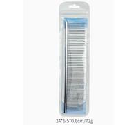 Dog Grooming Comb with Stainless Steel Pins for Dogs and Cats, Pet Comb for Dematting, Deshedding and Styling, Rounded Teeth for Skin Safety, Hair Remover Tool for Daily Coat Care, 9.4 x 2.6 in