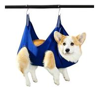 Dog Grooming Hammock - Breathable Mesh Adjustable | Bath & Ritagl | Includes S hooks, heavy duty tear straps, for trimming nails and brushing teeth