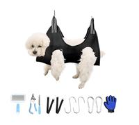 Dog Grooming Hammock, Pet Nail Trimming Grooming Harness for Dog and Cat, Pet Holder Grooming Sling, Breathable Restraint Bag Helper for Small Pet Nail Cutting, Claw Care, Ears Care Washing (11PCS)