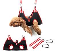 Dog Grooming Hammock, Pet Nail Trimming Harness for Dog and Cat, Pet Grooming Hammock Harness for Medium Dogs/Giant Cats, Dog Nail Trimming Hammock for Nail Clipping and Bath Grooming, Black, Large
