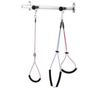 Dog Grooming Holder for Bathing - Wall-Mounted Adjustable Pet Grooming Arm with 2 Sliding Blocks, No Sit Haunch Holder & Steel Ropes,pet Grooming Tools (Fixed: 42cm (16.5"))
