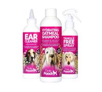 Dog Grooming Kit Tangle Free Spray, Oatmeal Shampoo & Ear Cleaner Pretty Pooch Pink One Size