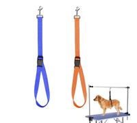 Dog Grooming Loop and Belly Straps, Bathing Safety Tether Straps, Adjustable Nylon Grooming Arm Accessories Extension for Pet Grooming Table (Orange Blue)