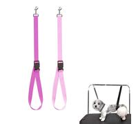 Dog Grooming Loops Nylon Restraint Noose Loop Pet Grooming Belly Strap Adjustable Slip Rope Dog Bathing Safety Tether Straps for Pet Grooming Table (Pink)
