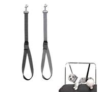 Dog Grooming Loops Nylon Restraint Noose Loop Pet Grooming Belly Strap Adjustable Slip Rope Dog Bathing Safety Tether Straps for Pet Grooming Table(Black Gray)