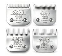Dog Grooming Replacement Blades for Andis,Oster A5,Wahl KM10 Clipper,4Pack | 4Pack,Includes blades 10#,30#, 5FC, and 7FC,Washable, low noise